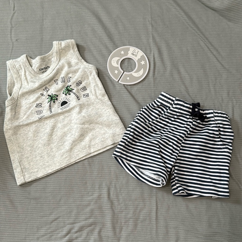 Gray and White Baby Outfit Set